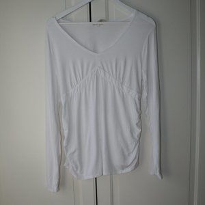 Old Navy | White V-Neck Maternity Shirt | Large